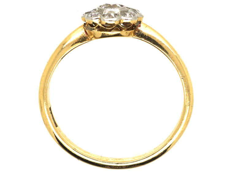 Edwardian 18ct Gold & Platinum, Diamond Daisy Cluster Ring