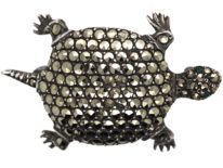 Silver & Marcasite Tortoise Brooch
