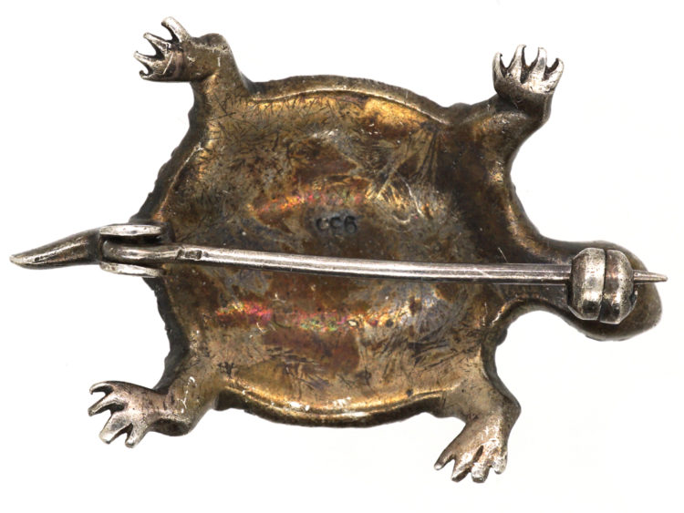 Silver & Marcasite Tortoise Brooch