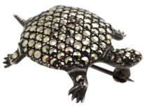 Silver & Marcasite Tortoise Brooch