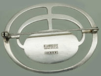 Silver & Granite Modernist Brooch by David Andersen
