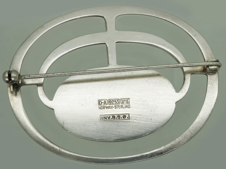Silver & Granite Modernist Brooch by David Andersen