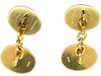 18ct Gold & Lapis Lazuli Oval Cufflinks by Cropp & Farr