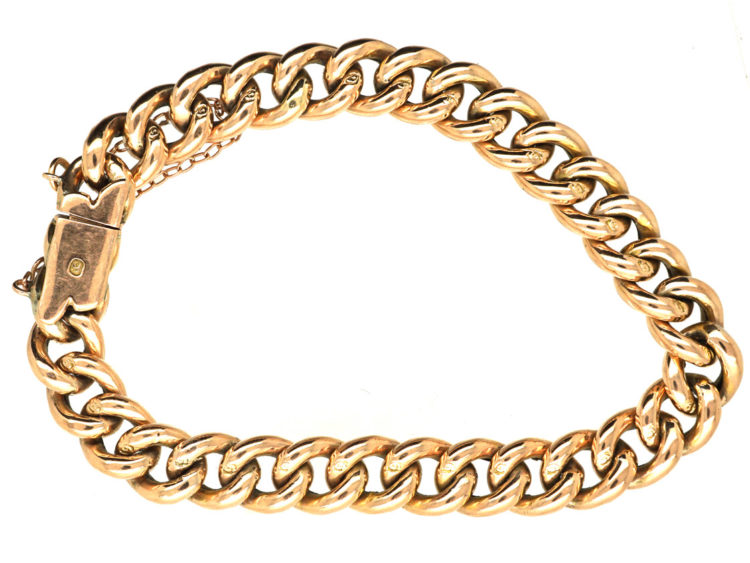 Edwardian 9ct gold Curb Bracelet