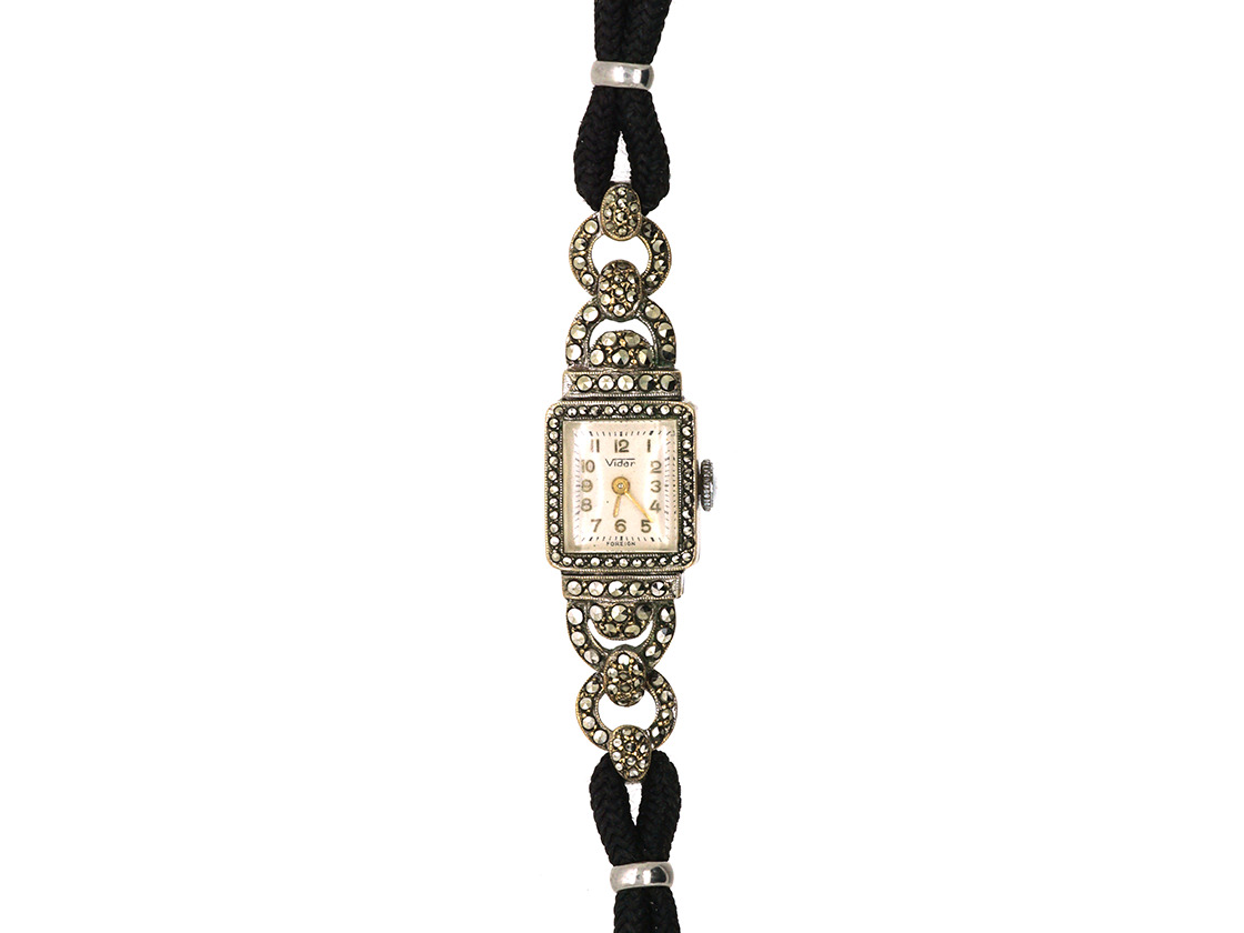 Art Deco Silver & Marcasite Watch (398D) | The Antique  display picture 2
