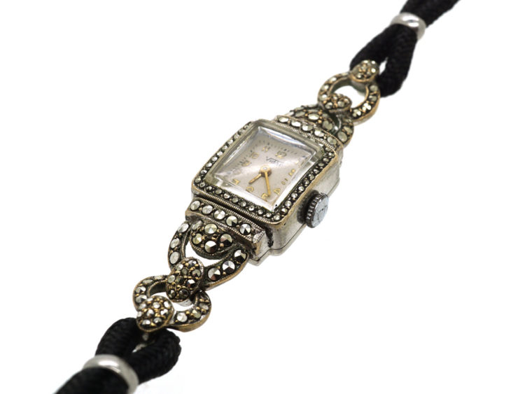 Art Deco Silver & Marcasite Watch