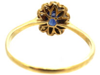 Edwardian 18ct Gold & Platinum, Sapphire & Diamond Oval Cluster Ring