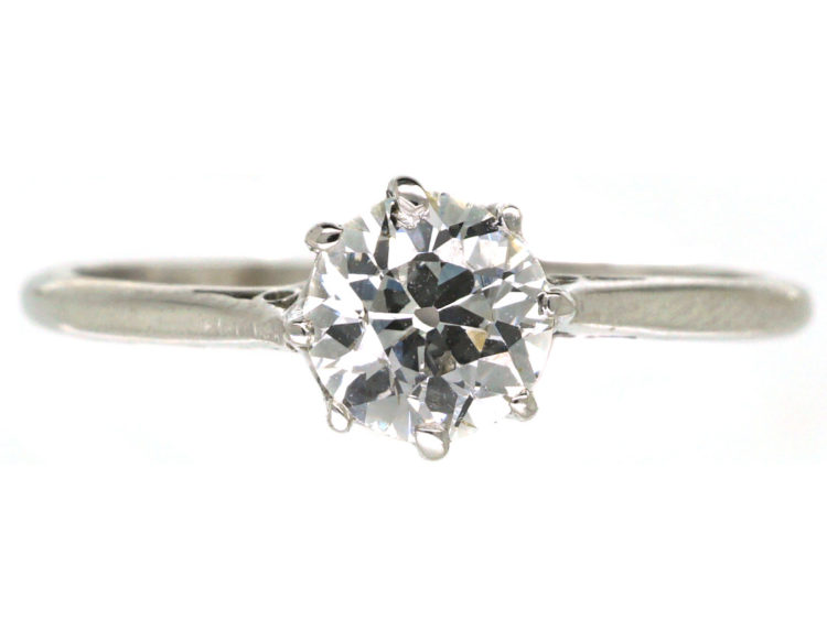 Art Deco 18ct White Gold Diamond Solitaire Ring