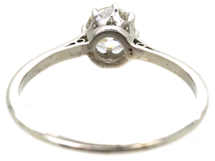 Art Deco 18ct White Gold Diamond Solitaire Ring