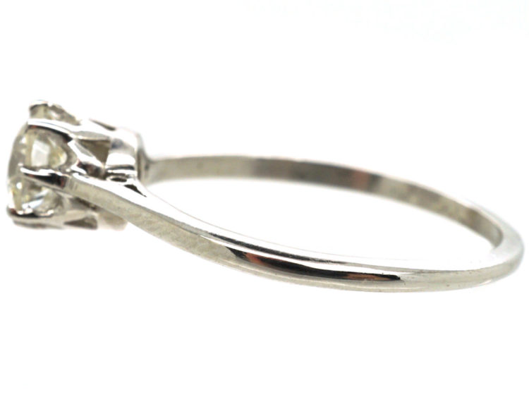 Art Deco 18ct White Gold Diamond Solitaire Ring