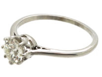 Art Deco 18ct White Gold Diamond Solitaire Ring