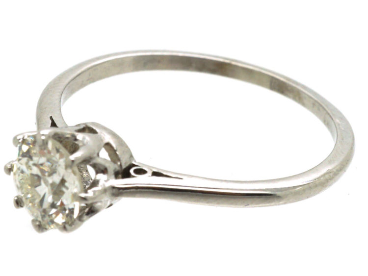 Art Deco 18ct White Gold Diamond Solitaire Ring