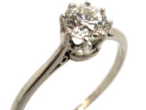 Art Deco 18ct White Gold Diamond Solitaire Ring
