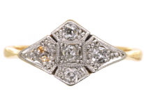 Art Deco 18ct Gold, Platinum & Diamond Ring