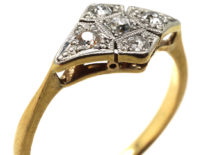 Art Deco 18ct Gold, Platinum & Diamond Ring