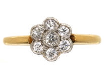 Edwardian 18ct Gold & Platinum, Diamond Cluster Ring