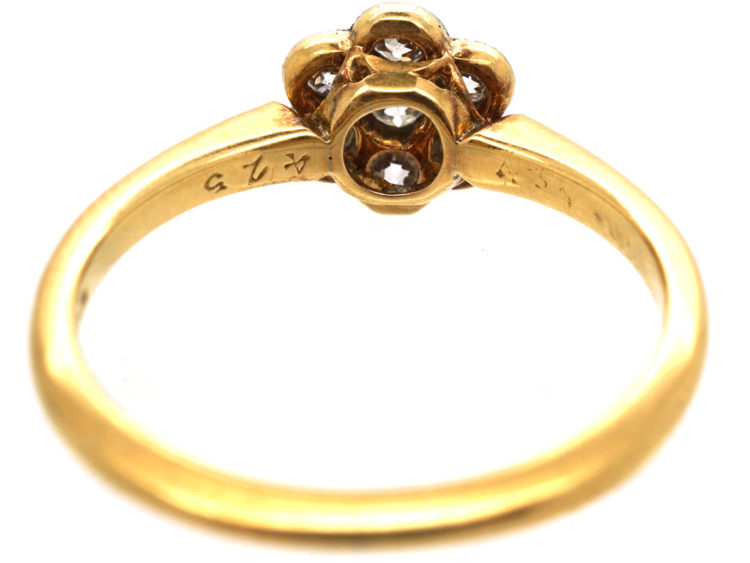 Edwardian 18ct Gold & Platinum, Diamond Cluster Ring
