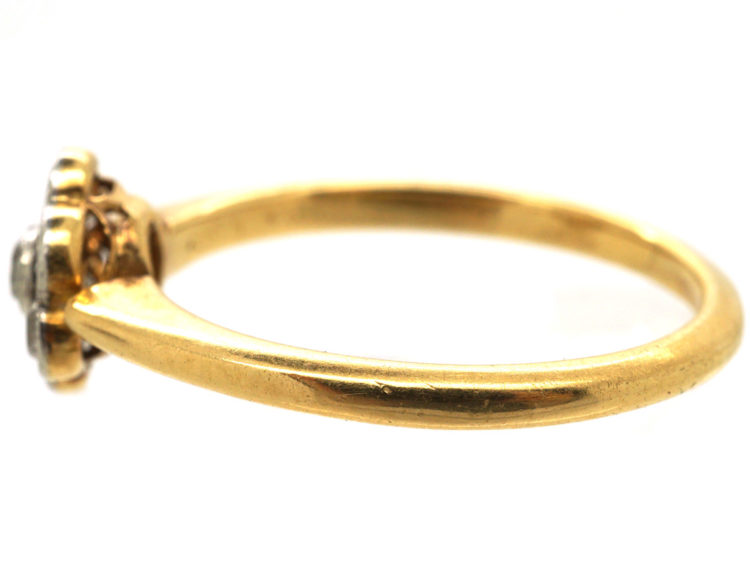 Edwardian 18ct Gold & Platinum, Diamond Cluster Ring