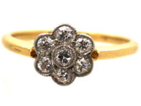 Edwardian 18ct Gold & Platinum, Diamond Cluster Ring