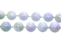 Lavender Jade Bead Necklace With 18ct White Gold & Diamond Clasp