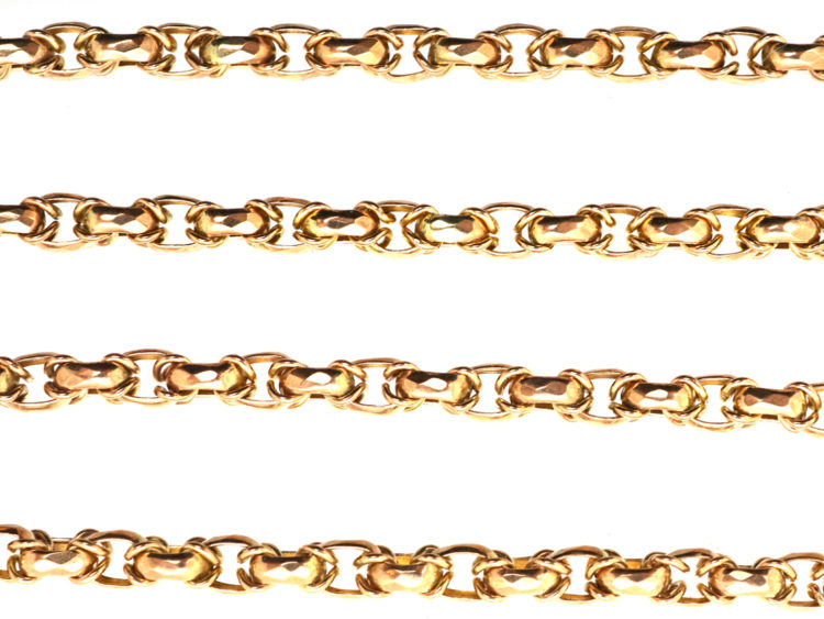 Victorian 9ct Gold Byzantine Link Chain