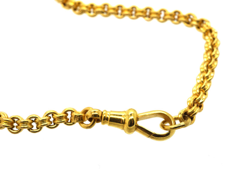 Victorian 15ct Gold Mid Length Belcher Chain