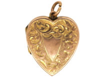 Edwardian 9ct Gold Heart Shaped Locket