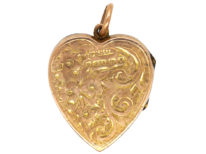 Edwardian 9ct Gold Heart Shaped Locket