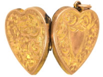 Edwardian 9ct Gold Heart Shaped Locket