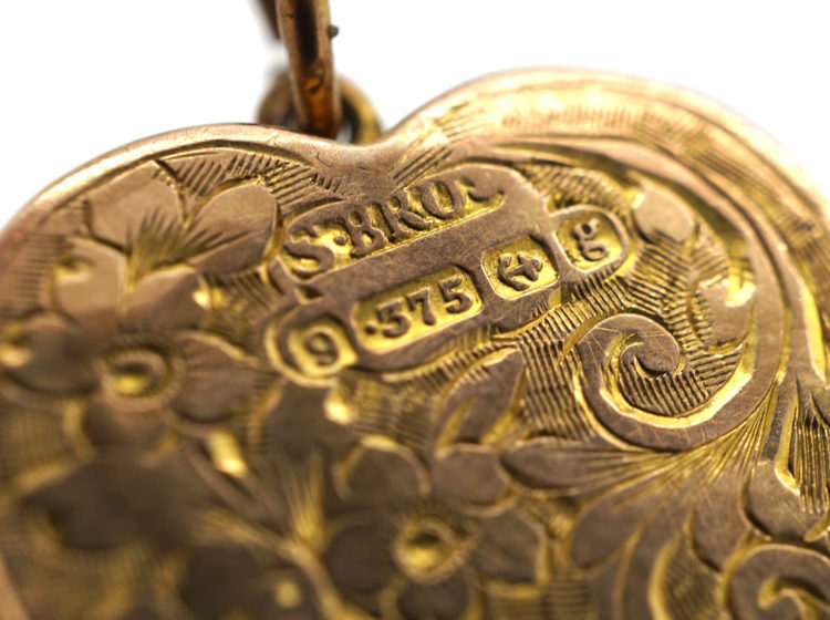 Edwardian 9ct Gold Heart Shaped Locket