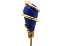Victorian 18ct Gold , Lapis Lazuli & Coral Snake Tie Pin