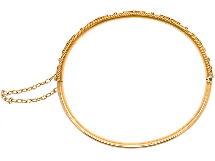 Victorian 15ct Gold Narrow Bangle