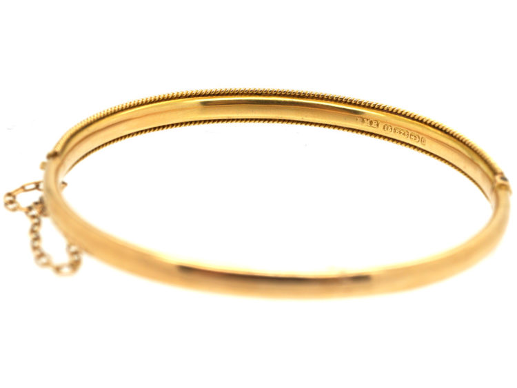 Victorian 15ct Gold Narrow Bangle