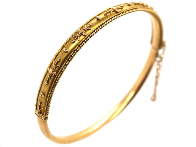 Victorian 15ct Gold Narrow Bangle