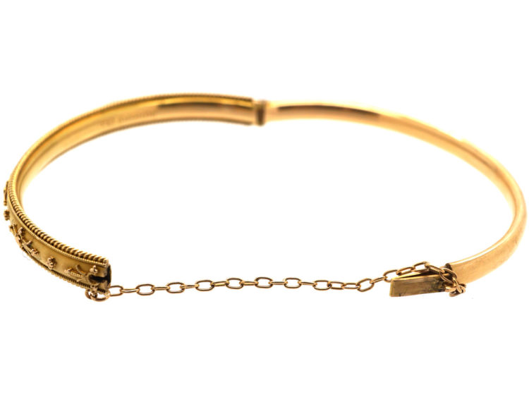 Victorian 15ct Gold Narrow Bangle
