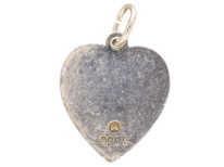 Norwegian Silver Gilt & Enamel Heart Shaped Pendant of a Bird by Ivar T. Holth