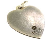 Norwegian Silver Gilt & Enamel Heart Shaped Pendant of a Bird by Ivar T. Holth