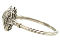 Art Deco Platinum & Diamond Solitaire Ring with Diamond Set Shoulders