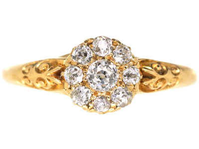 Edwardian 18ct Gold & Diamond Cluster Ring