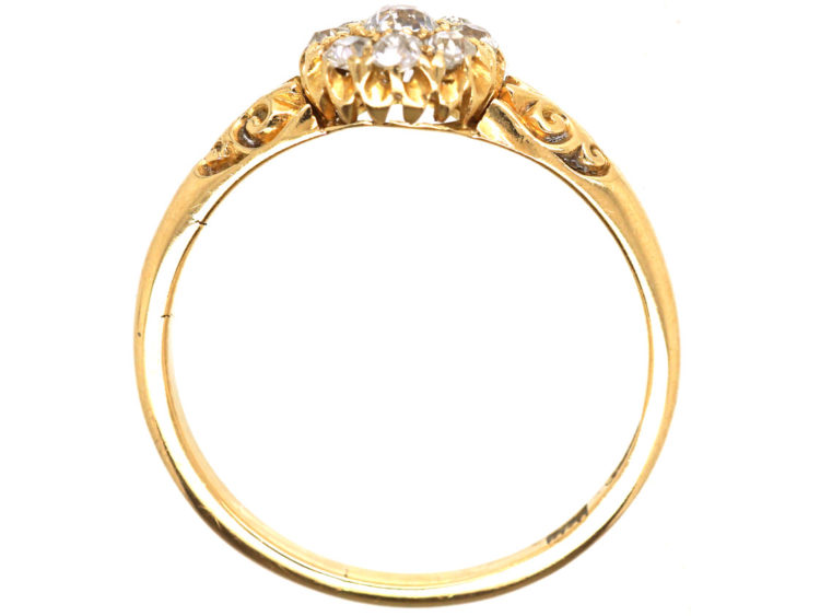 Edwardian 18ct Gold & Diamond Cluster Ring