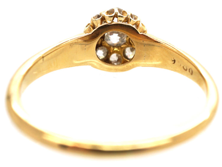 Edwardian 18ct Gold & Diamond Cluster Ring