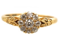 Edwardian 18ct Gold & Diamond Cluster Ring