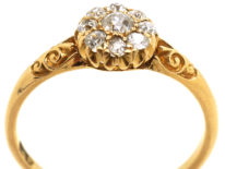 Edwardian 18ct Gold & Diamond Cluster Ring