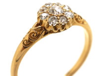Edwardian 18ct Gold & Diamond Cluster Ring