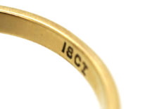Art Deco 18ct Gold Diamond Ring With Step Cut Diamond Set Shoulders