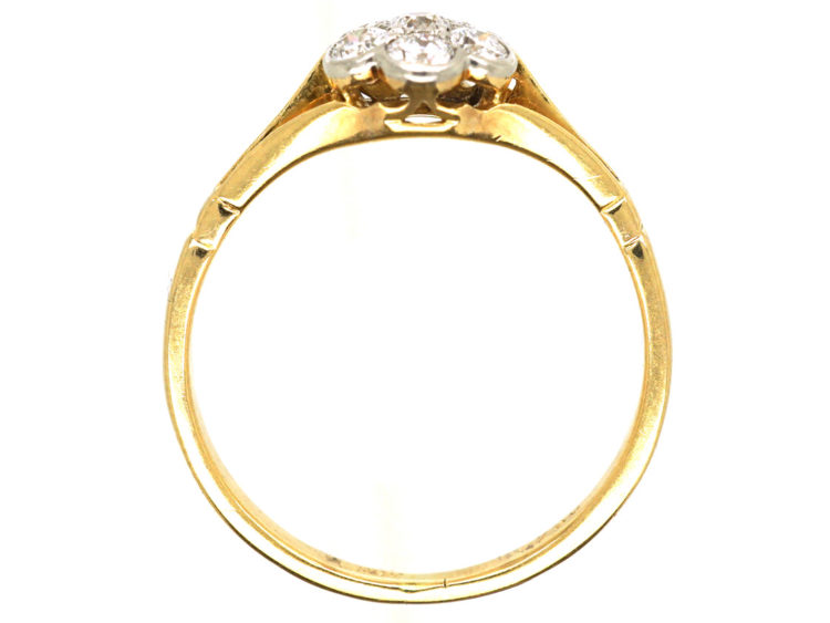 Edwardian 18ct Gold & Platinum, Diamond Cluster Ring