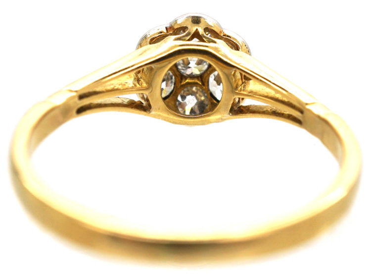 Edwardian 18ct Gold & Platinum, Diamond Cluster Ring