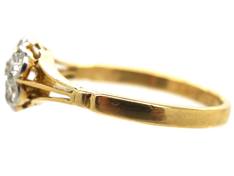 Edwardian 18ct Gold & Platinum, Diamond Cluster Ring