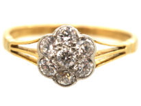 Edwardian 18ct Gold & Platinum, Diamond Cluster Ring