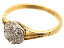 Edwardian 18ct Gold & Platinum, Diamond Cluster Ring